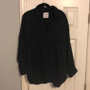 Green sparkle plaid cotton shirt MAKE ME AN OFFER